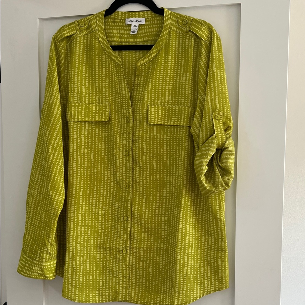 Calvin Klein Lime Green Patterned Shirt